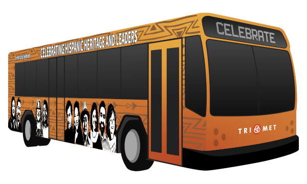 bus with artwork