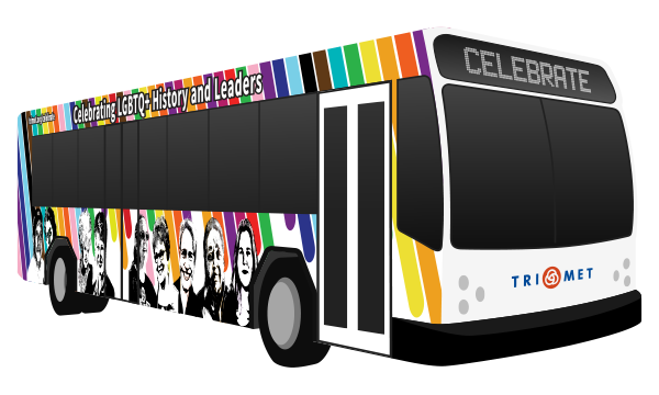 bus with artwork