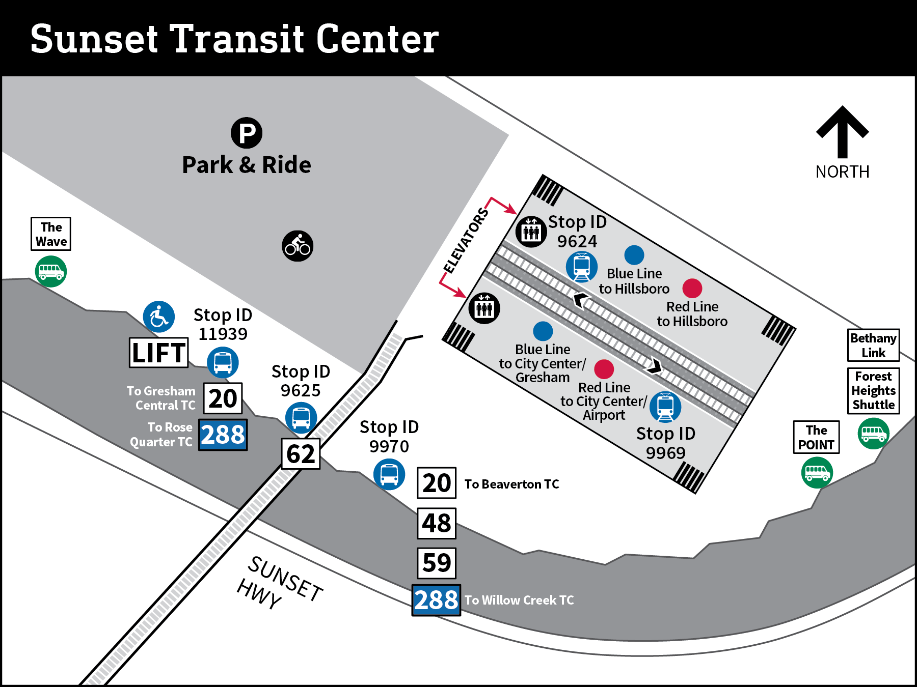 Map of Sunset Transit Center